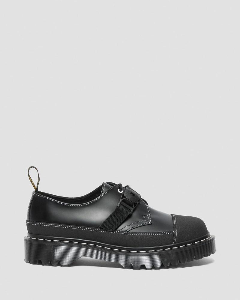 Zapatos Oxford Dr Martens 1461 Tech Made in England Hebilla Mujer Negros | MX 41BEX